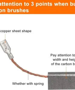 Garden Tool Carbon Brushes - Motor Grinder Replacement - 15mm x 7.8mm x 5mm - 1 Pair - Image 2