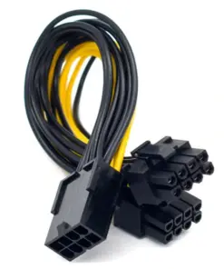 PCI Express 8-pin to Dual 6+2 Pin GPU Video Card Power Adapter Cable - Black - Image 2