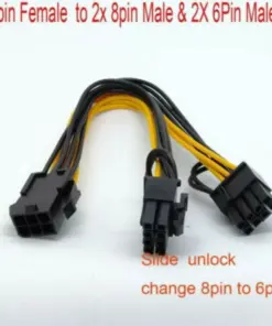 PCIe 6-pin to Dual 8-pin GPU Video Card Power Adapter Cable - 8 Inch - Black - Image 8