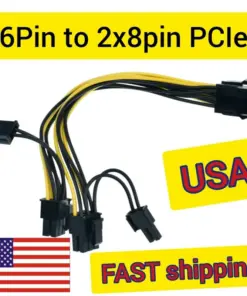 PCIe 6-pin to Dual 8-pin GPU Video Card Power Adapter Cable - 8 Inch - Black - Image 9