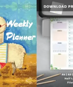 Printable Weekly Planner Kit - Casual Style Week at a Glance File - Large Paperboard Planner - Undated Weekly Format - Image 4