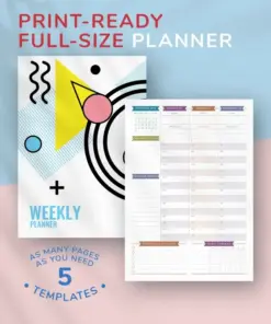 Printable Weekly Planner Kit - Casual Style Week at a Glance File - Large Paperboard Planner - Undated Weekly Format - Image 5