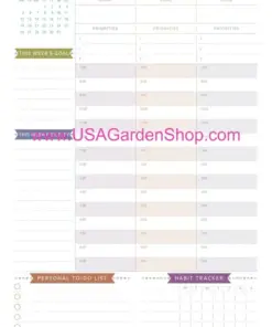 Printable Weekly Planner Kit - Casual Style Week at a Glance File - Large Paperboard Planner - Undated Weekly Format - Image 6